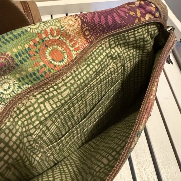 Vintage Fossil Paisley Floral Crossbody Bag Purse Canvas Messenger Hippie Boho - Picture 6 of 8